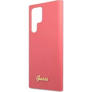 homescreen.pl - Etui Guess GUHCS22LLSLMGFU Samsung Galaxy S22 Ultra fuksja/fuchsia hardcase Silicone Script Metal Logo