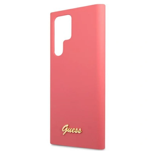 homescreen.pl - Etui Guess GUHCS22LLSLMGFU Samsung Galaxy S22 Ultra fuksja/fuchsia hardcase Silicone Script Metal Logo