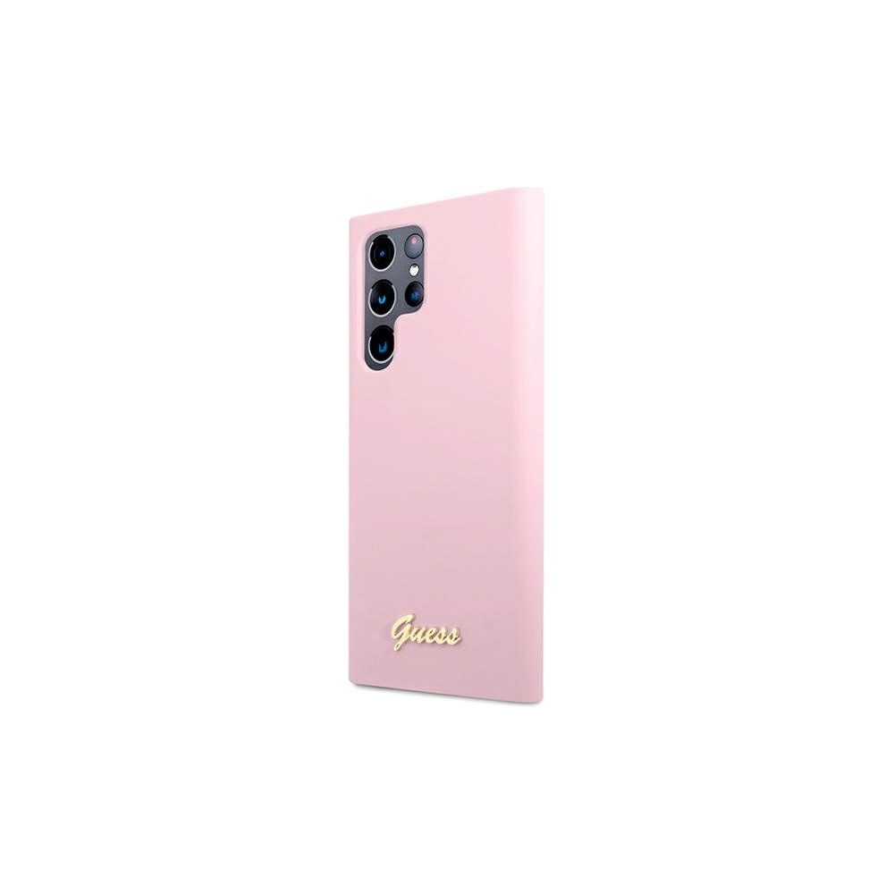 Wholesale Guess GUHCS22LLSLMGLA Samsung Galaxy S22 Ultra lavender hardcase Silicone Script Metal Logo - GUE1586LAV - {ean13} - Hurt