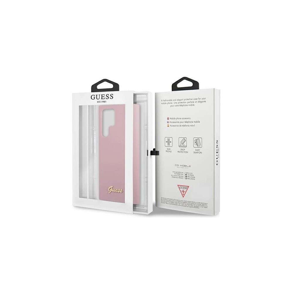 homescreen.pl - Etui Guess GUHCS22LLSLMGLA Samsung Galaxy S22 Ultra lawenda/lavender hardcase Silicone Script Metal Logo