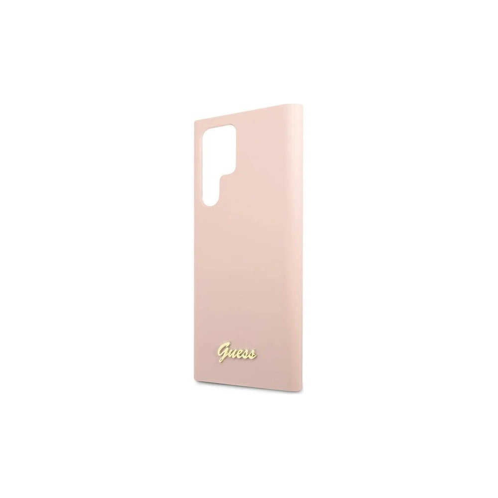 Hurtownia GSM - Etui Guess GUHCS22LLSLMGPP Samsung Galaxy S22 Ultra růžový/pink hardcase Silicone Script Metal Logo - GUE1587PNK - {ean13} - Hurt
