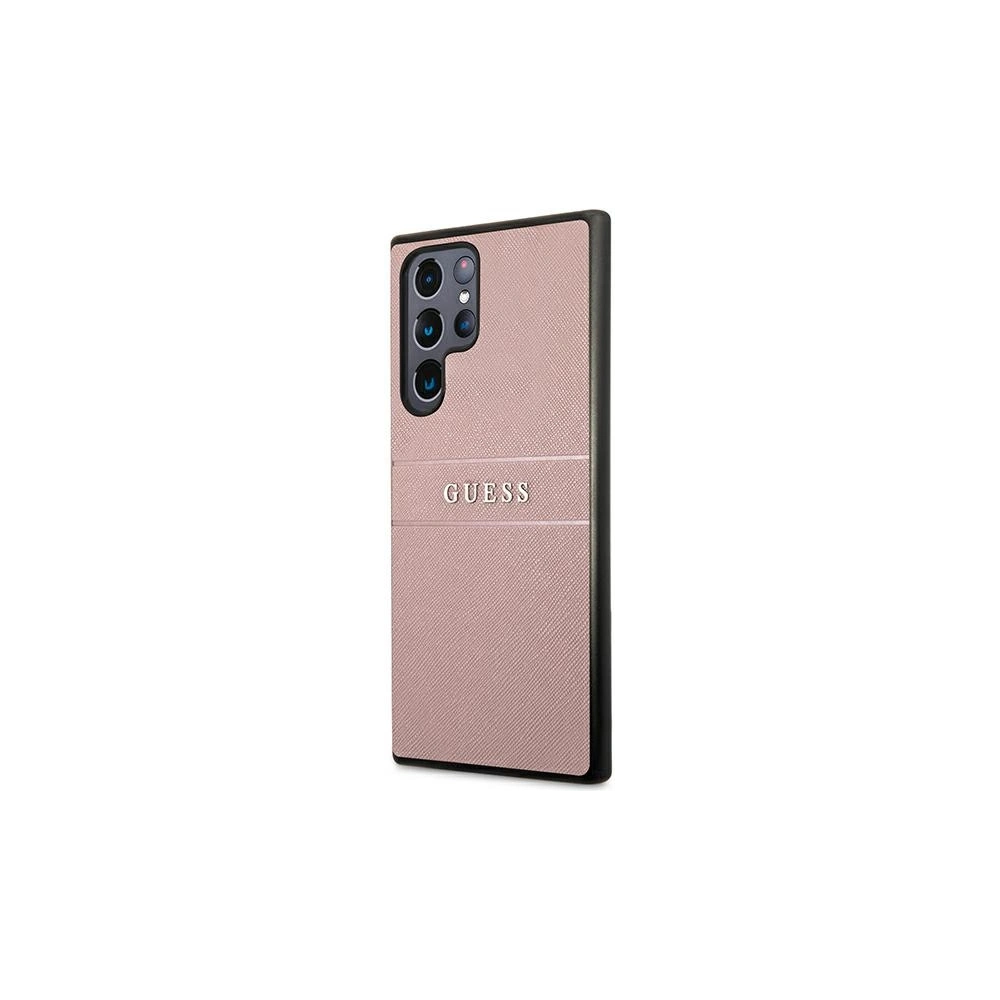 Hurtownia GSM - Etui Guess GUHCS22LPSASBPI Samsung Galaxy S22 Ultra růžový/pink Saffiano Stripe - GUE1589PNK - {ean13} - Hurt