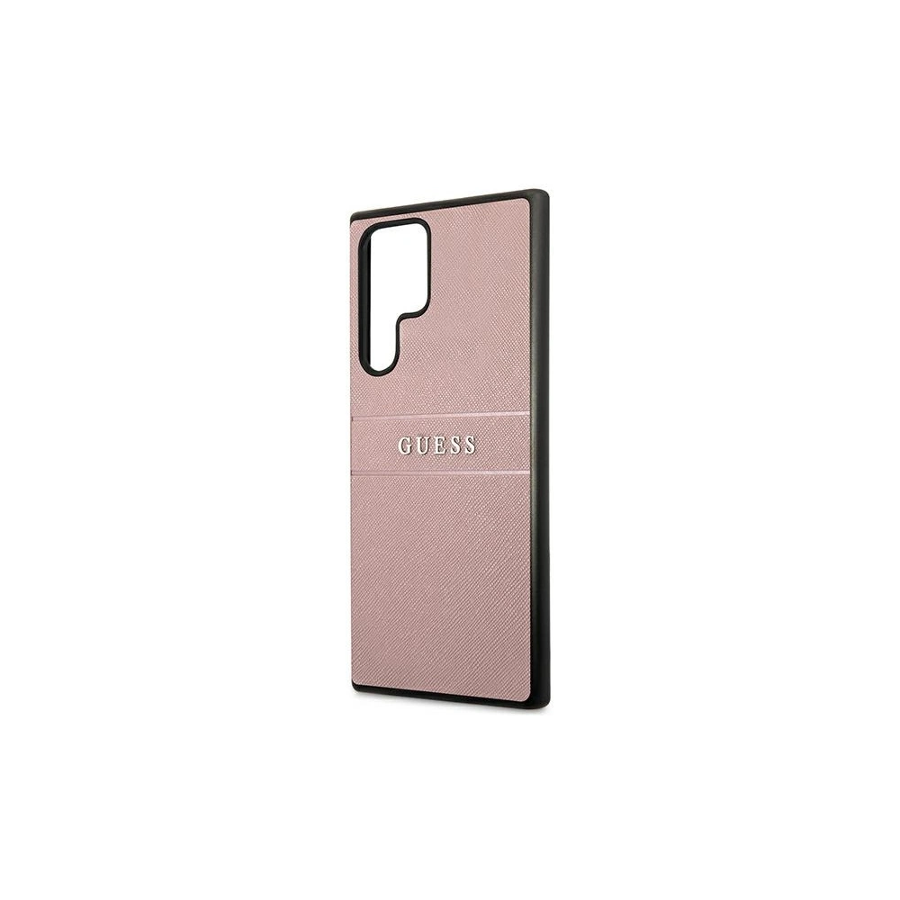 Hurtownia GSM - Etui Guess GUHCS22LPSASBPI Samsung Galaxy S22 Ultra růžový/pink Saffiano Stripe - GUE1589PNK - {ean13} - Hurt