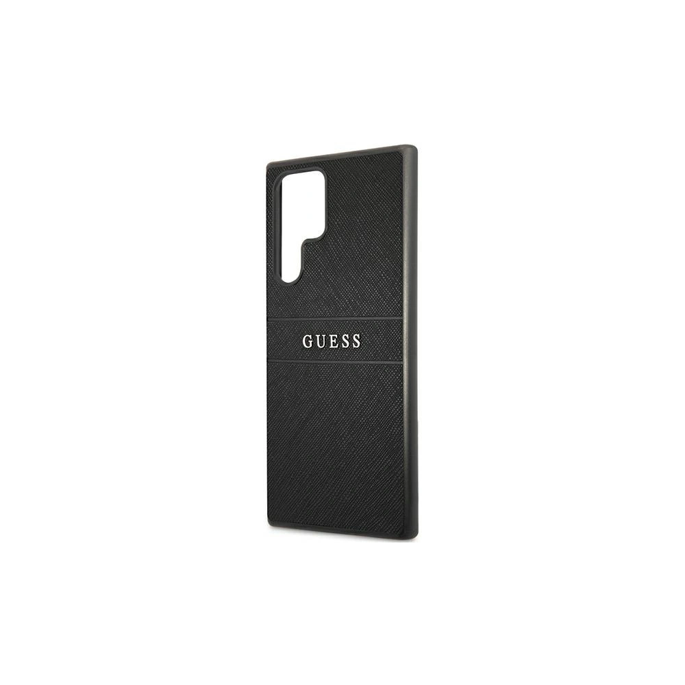 Wholesale Guess GUHCS22LPSASBBK Samsung Galaxy S22 Ultra black Saffiano Stripe - GUE1588BLK - {ean13} - Hurt