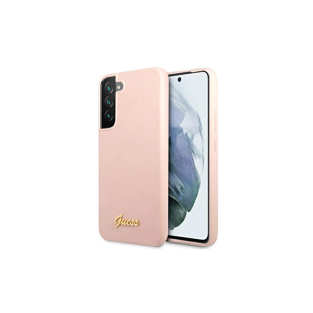 Hurtownia GSM - Etui Guess GUHCS22MLSLMGPP Samsung Galaxy S22+ Plus różowy/pink hardcase Silicone Script Metal Logo - GUE1593PNK - {ean13} - Hurt