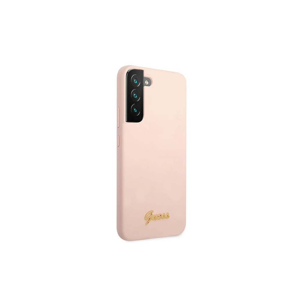 Hurtownia GSM - Etui Guess GUHCS22MLSLMGPP Samsung Galaxy S22+ Plus różowy/pink hardcase Silicone Script Metal Logo - GUE1593PNK - {ean13} - Hurt