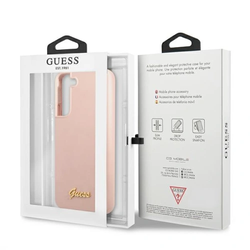 homescreen.pl - Etui Guess GUHCS22MLSLMGPP Samsung Galaxy S22+ Plus różowy/pink hardcase Silicone Script Metal Logo