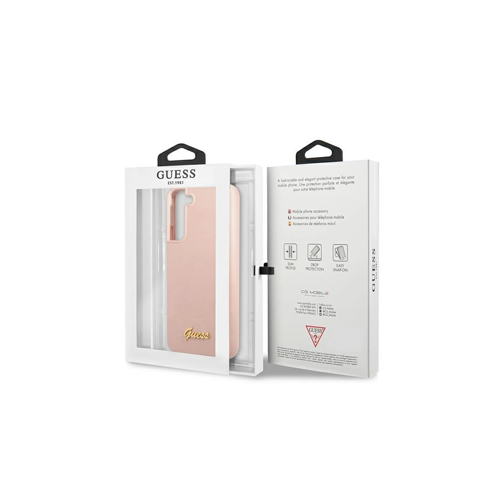 Hurtownia GSM - Etui Guess GUHCS22MLSLMGPP Samsung Galaxy S22+ Plus różowy/pink hardcase Silicone Script Metal Logo - GUE1593PNK - {ean13} - Hurt