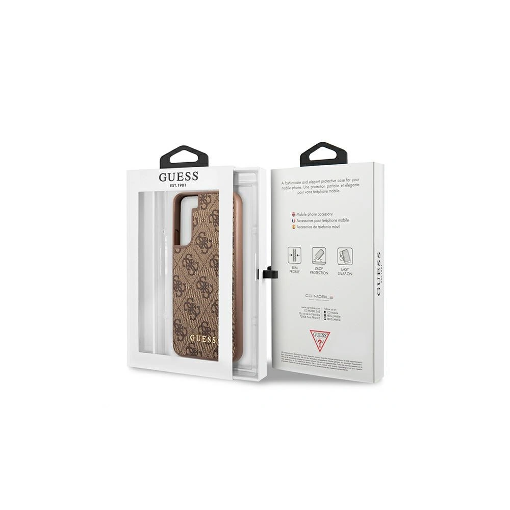 Hurtownia GSM - Etui Guess GUHCS22SG4GFBR Samsung Galaxy S22 hnědé/brown tvrdé pouzdro 4G Metal Gold Logo - GUE1596BR - {ean13} - Hurt