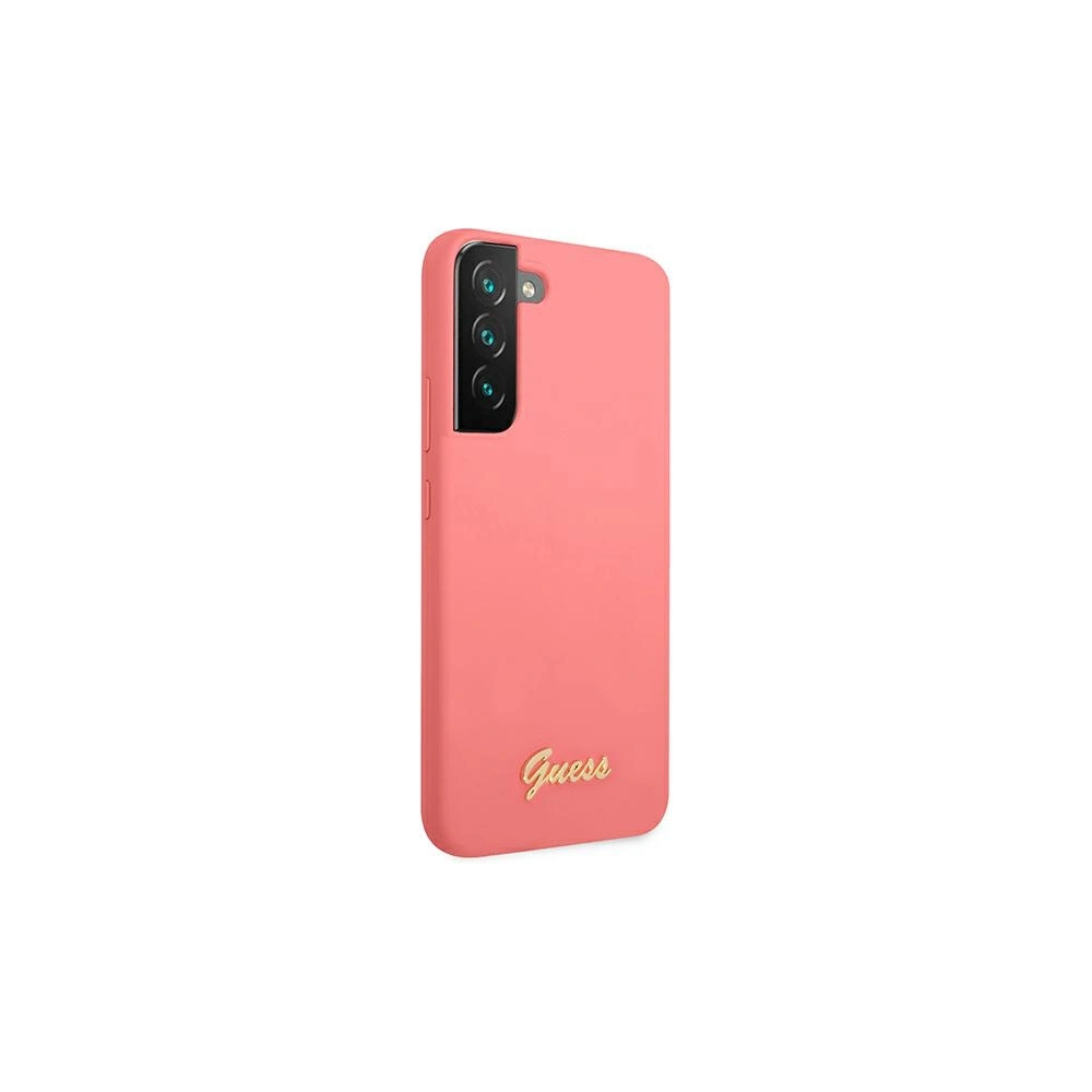 Hurtownia GSM - Etui Guess GUHCS22SLSLMGFU Samsung Galaxy S22 fuksja/fuchsia hardcase Silicone Script Metal Logo - GUE1599FHS - {ean13} - Hurt