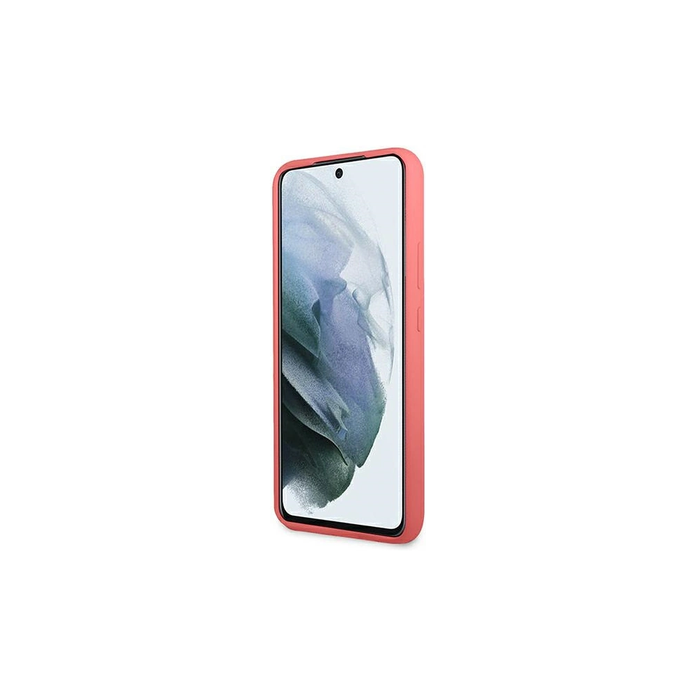 Wholesale Guess GUHCS22SLSLMGFU Samsung Galaxy S22 fuchsia hardcase Silicone Script Metal Logo - GUE1599FHS - {ean13} - Hurt
