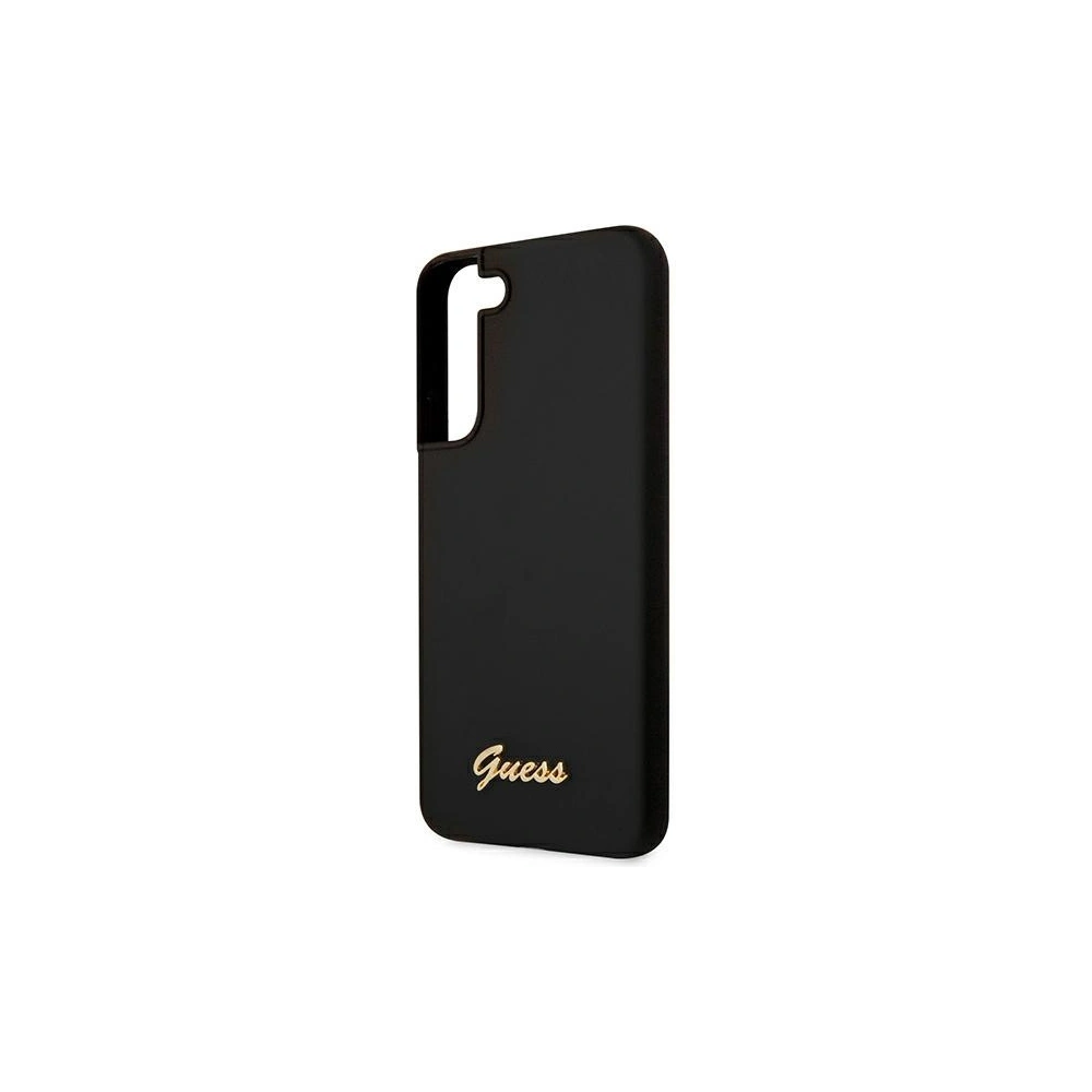 Wholesale Guess GUHCS22SLSLMGBK Samsung Galaxy S22 black hardcase Silicone Script Metal Logo - GUE1598BLK - {ean13} - Hurt