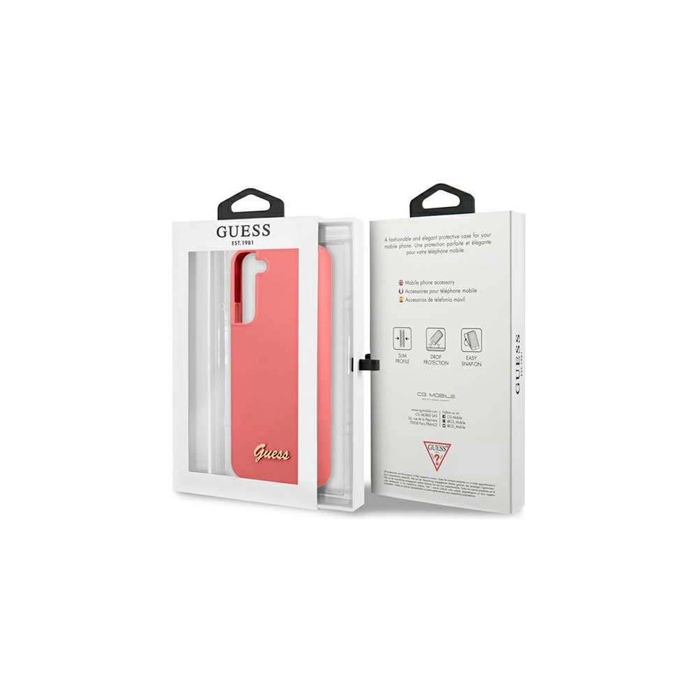 Hurtownia GSM - Etui Guess GUHCS22SLSLMGFU Samsung Galaxy S22 fuksja/fuchsia hardcase Silicone Script Metal Logo - GUE1599FHS - {ean13} - Hurt