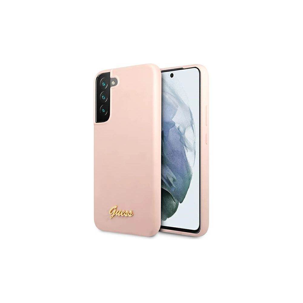 Hurtownia GSM - Etui Guess GUHCS22SLSLMGPP Samsung Galaxy S22 różowy/pink hardcase Silicone Script Metal Logo - GUE1601PNK - {ean13} - Hurt