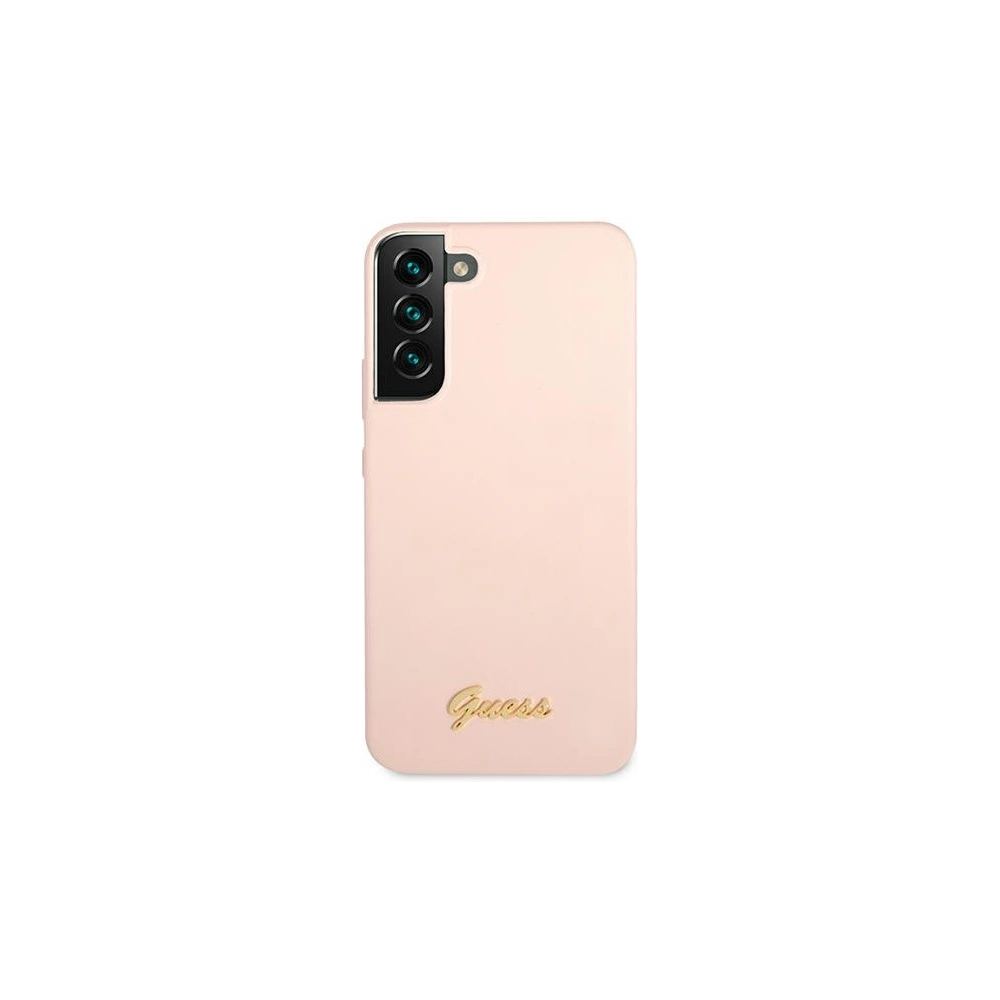Hurtownia GSM - Etui Guess GUHCS22SLSLMGPP Samsung Galaxy S22 różowy/pink hardcase Silicone Script Metal Logo - GUE1601PNK - {ean13} - Hurt