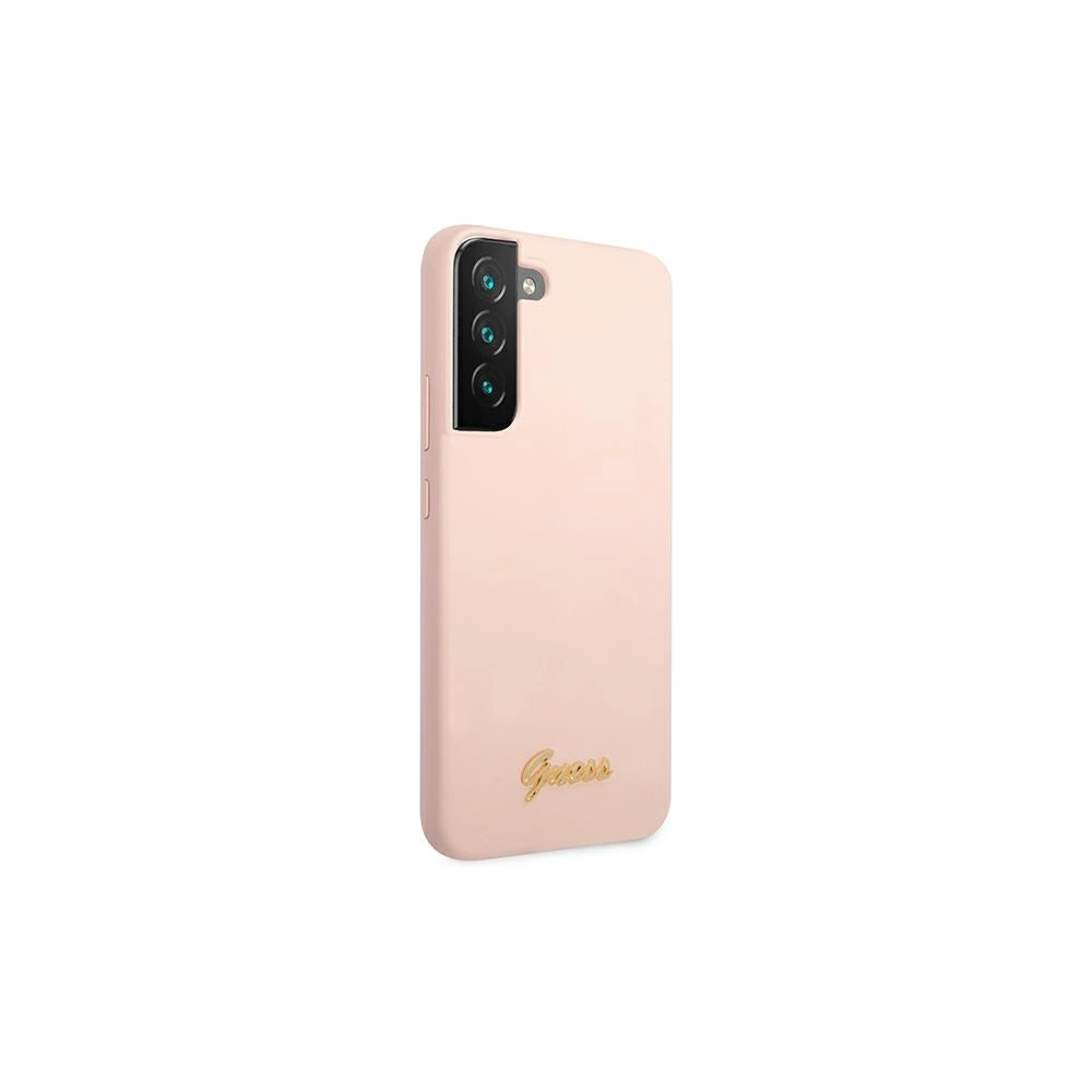 Hurtownia GSM - Etui Guess GUHCS22SLSLMGPP Samsung Galaxy S22 różowy/pink hardcase Silicone Script Metal Logo - GUE1601PNK - {ean13} - Hurt