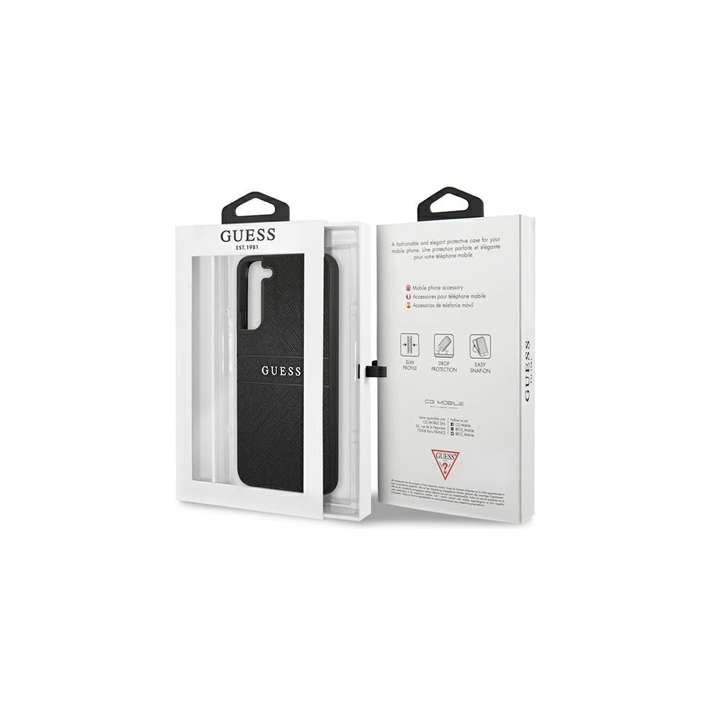 Hurtownia GSM - Etui Guess GUHCS22SPSASBBK Samsung Galaxy S22 czarny/black Saffiano Stripes - GUE1602BLK - {ean13} - Hurt