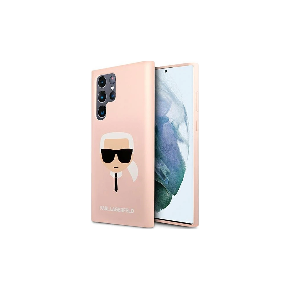 Hurtownia GSM - Etui Karl Lagerfeld KLHCS22LSLKHPI Samsung Galaxy S22 Ultra rożowy/pink hardcase Silicone Karl`s Head - KLD825PNK - {ean13} - Hurt