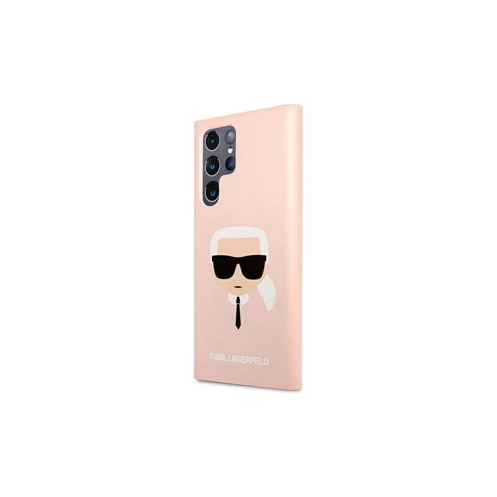 Wholesale Karl Lagerfeld KLHCS22LSLKHPI Samsung Galaxy S22 Ultra pink hardcase Silicone Karl`s Head - KLD825PNK - {ean13} - Hurt