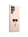 Wholesale Karl Lagerfeld KLHCS22LSLKHPI Samsung Galaxy S22 Ultra pink hardcase Silicone Karl`s Head - KLD825PNK - {ean13} - Hurt