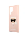 Wholesale Karl Lagerfeld KLHCS22LSLKHPI Samsung Galaxy S22 Ultra pink hardcase Silicone Karl`s Head - KLD825PNK - {ean13} - Hurt