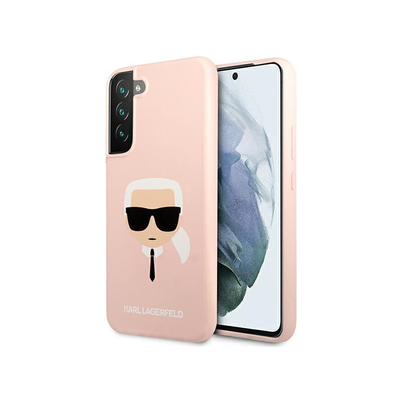 Karl Lagerfeld Distributor - 3666339046194 - KLD829PNK - Karl Lagerfeld KLHCS22MSLKHPI Samsung Galaxy S22+ Plus pink hardcase Silicone Karl`s Head - B2B homescreen
