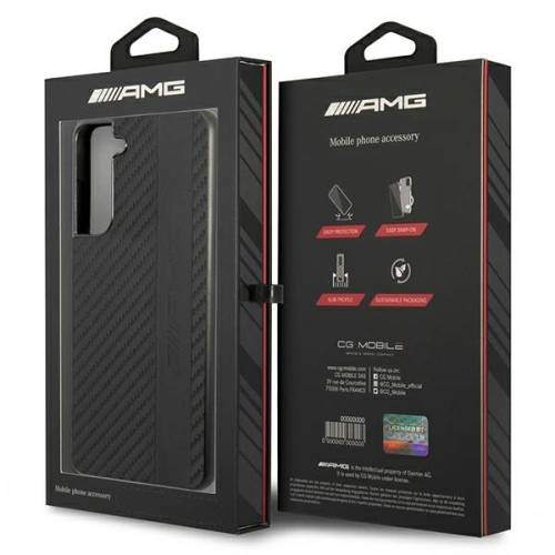 Etui Mercedes AMG AMHCS21FESBLSCA Samsung Galaxy S21 FE czarny/black hardcase Carbon Stripe&Embossed