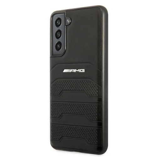 Etui Mercedes AMG AMHCS21FESGSEBK Samsung Galaxy S21 FE czarny/black hardcase Leather Debossed Lines