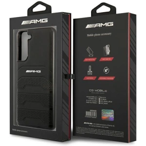 Hurtownia GSM - Etui Mercedes AMG AMHCS21FESGSEBK Samsung Galaxy S21 FE czarny/black hardcase Leather Debossed Lines - MRS036BLK - {ean13} - Hurt
