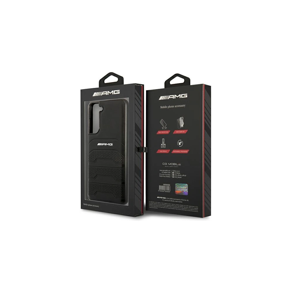 Hurtownia GSM - Etui Mercedes AMG AMHCS21FESGSEBK Samsung Galaxy S21 FE černý/black hardcase Leather Debossed Lines - MRS036BLK - {ean13} - Hurt