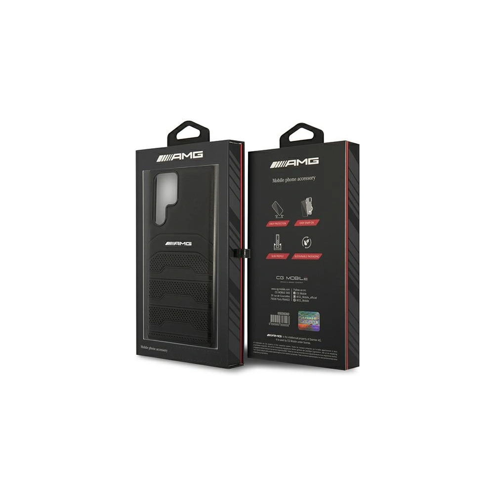 Hurtownia GSM - Etui Mercedes AMG AMHCS22LGSEBK Samsung Galaxy S22 Ultra černý/black hardcase Leather Debossed Lines - MRS038BLK - {ean13} - Hurt