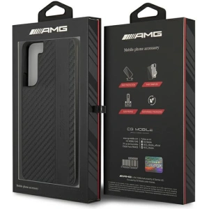 Hurtownia GSM - Etui Mercedes AMG AMHCS22MBLSCA Samsung Galaxy S22+ Plus czarny/black hardcase Carbon Stripe&Embossed - MRS039BLK - {ean13} - Hurt