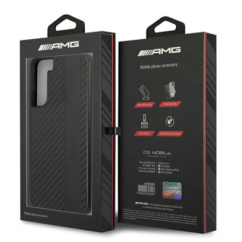 homescreen.pl - Etui Mercedes AMG AMHCS22MBLSCA Samsung Galaxy S22+ Plus czarny/black hardcase Carbon Stripe&Embossed