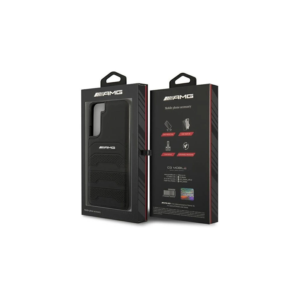 Hurtownia GSM - Etui Mercedes AMG AMHCS22SGSEBK Samsung Galaxy S22 černý/black hardcase kožené s embosovanými liniemi - MRS042BLK - {ean13} - Hurt