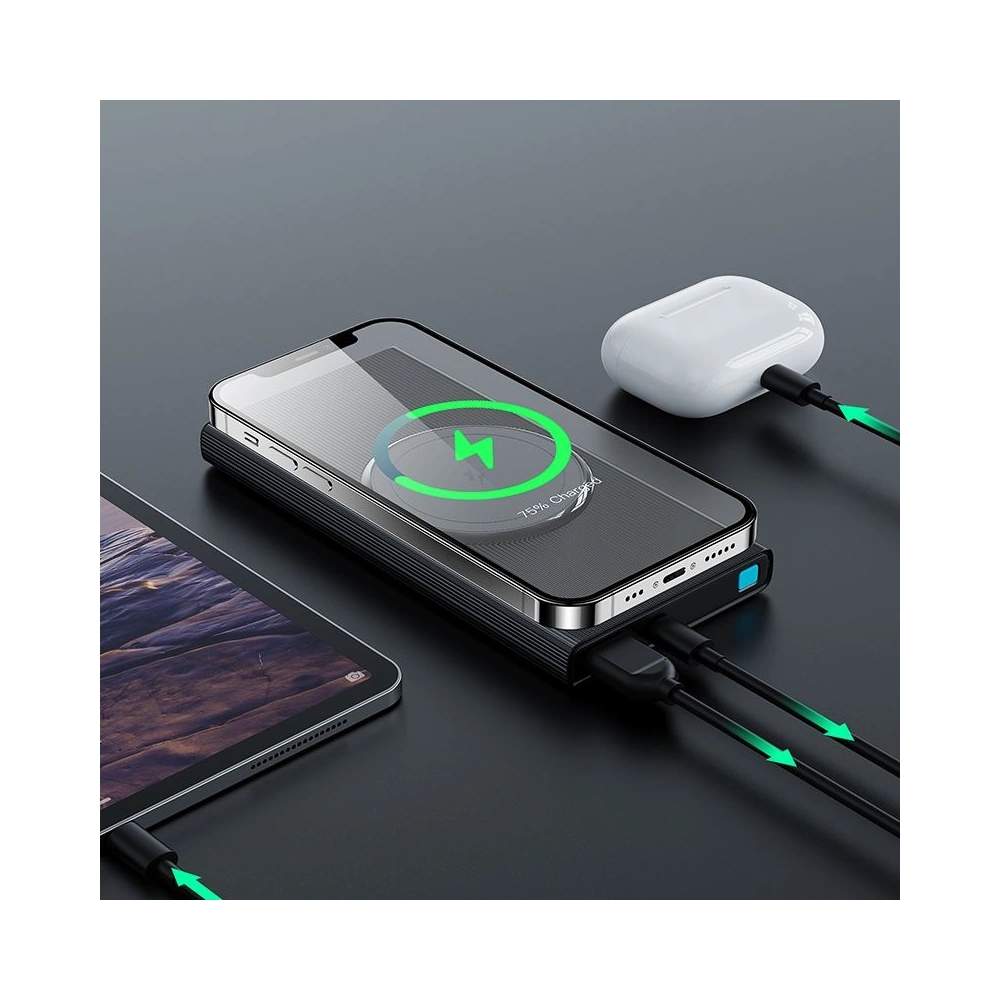 Hurtownia GSM - Powerbank z ładowaniem indukcyjnym Joyroom JR-W010 Magnetic MagSafe Power Bank 10000mah Black - JYR079BLK - {ean13} - Hurt