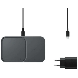 Ładowarka indukcyjna Samsung EP-P5400TB + ładowarka sieciowa ciemno szary/dark gray Duo