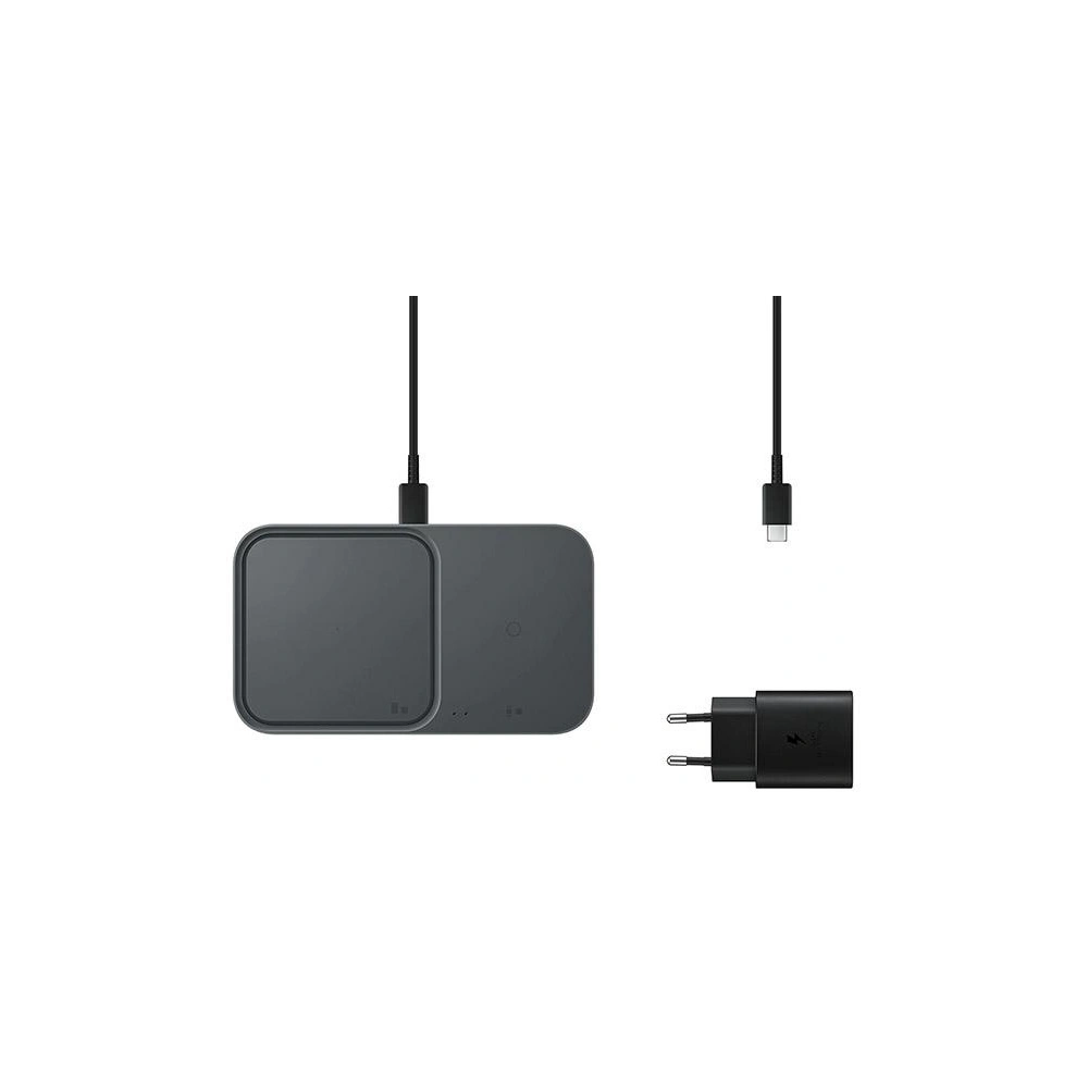 Hurtownia GSM - Indukční nabíječka Samsung EP-P5400TB + síťová nabíječka tmavě šedá/dark gray Duo - SMG616GRY - {ean13} - Hurt