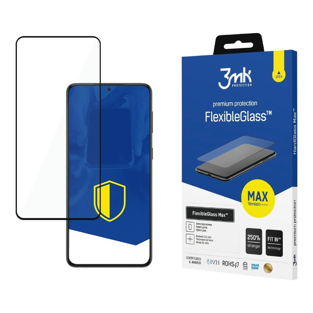 Hurtownia GSM - Szkło hybrydowe 3MK FlexibleGlass Max Samsung Galaxy S22 czarne - 3MK2487BLK - {ean13} - Hurt