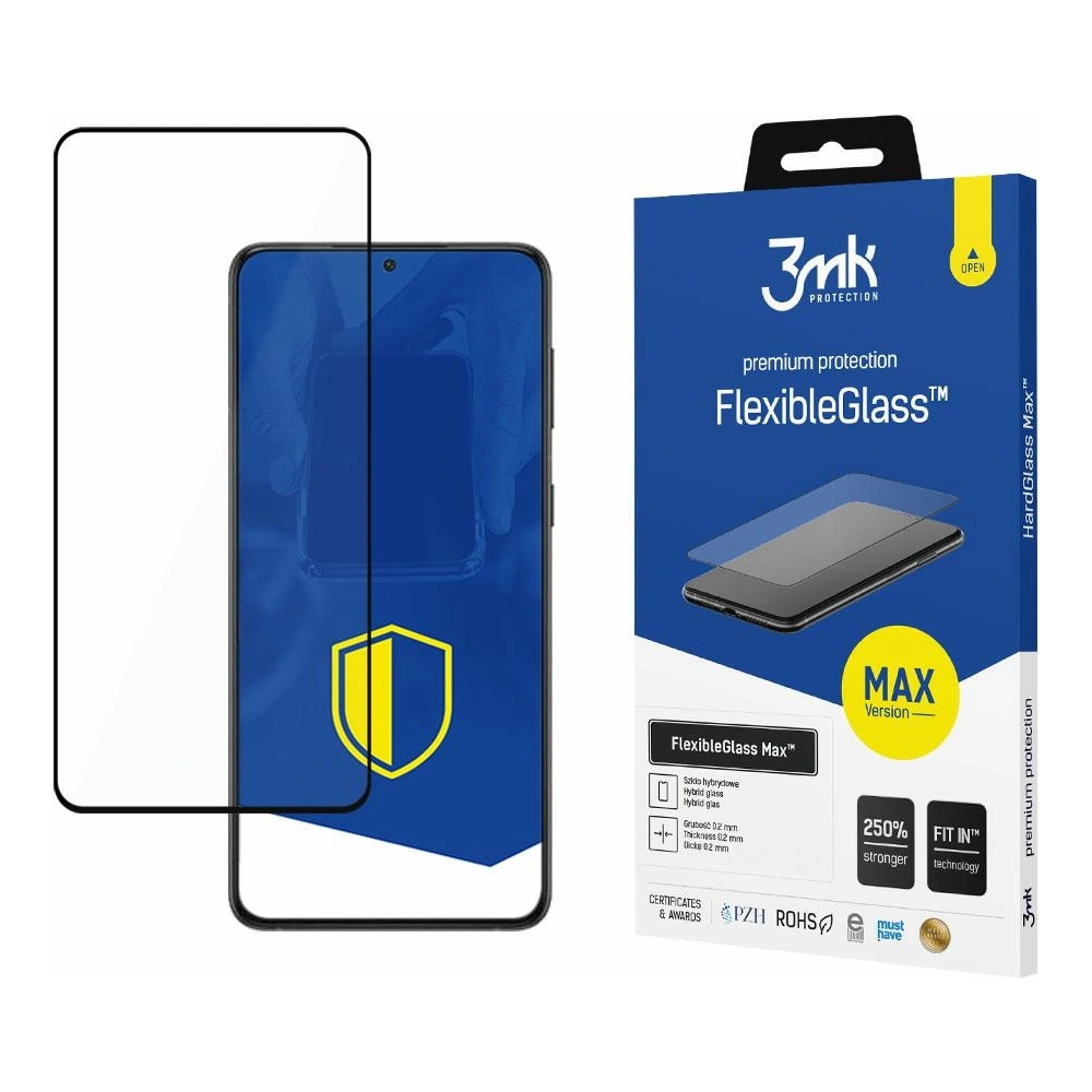 Hurtownia GSM - Szkło hybrydowe 3MK FlexibleGlass Max Samsung Galaxy S22+ Plus czarne - 3MK2488BLK - {ean13} - Hurt