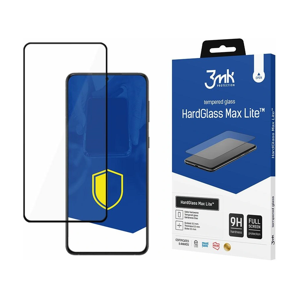 Hurtownia GSM - Szkło hartowane 3MK HardGlass Max Lite Samsung Galaxy S22+ Plus czarne - 3MK2509 - {ean13} - Hurt