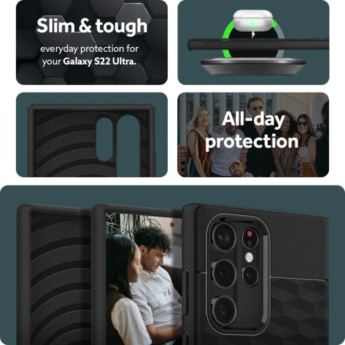 homescreen.pl - Etui Caseology Parallax Samsung Galaxy S22 Ultra Matte Black