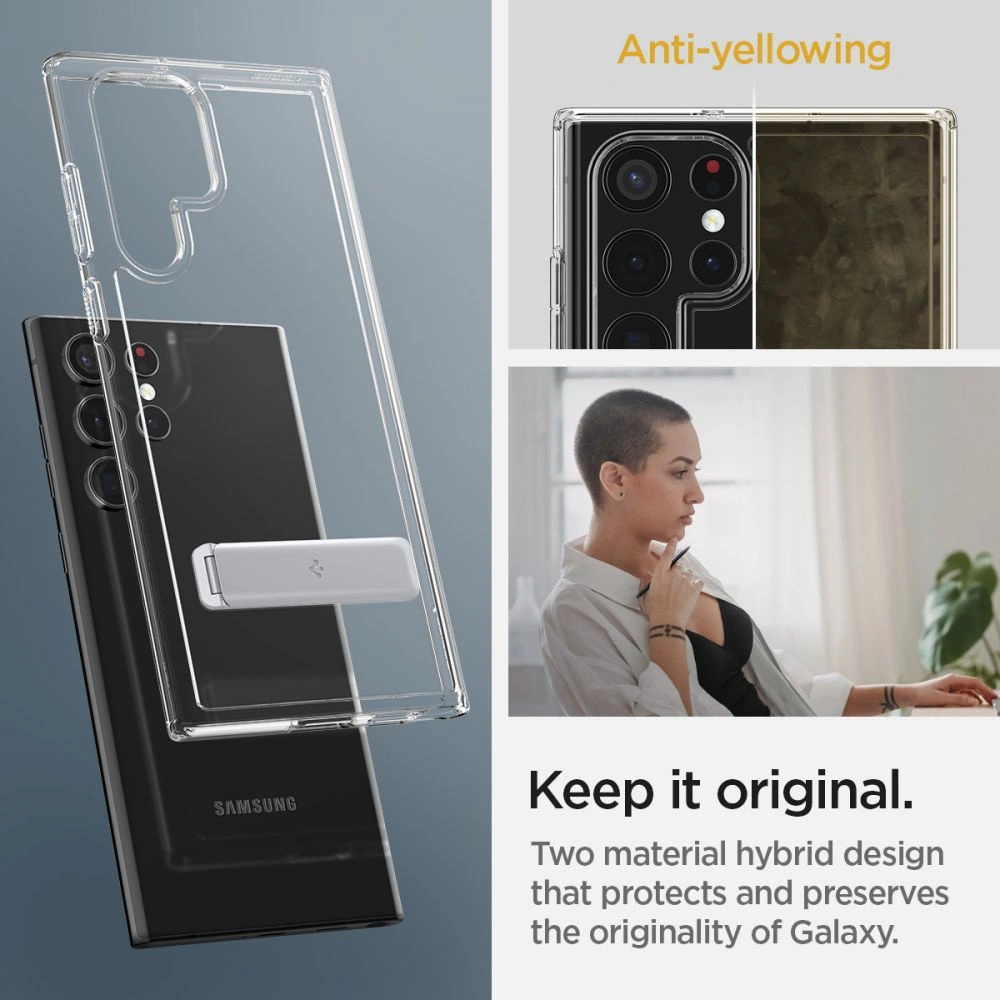 Hurtownia GSM - Etui Spigen Ultra Hybrid S Samsung Galaxy S22 Ultra Crystal Clear - SPN2127CL - {ean13} - Hurt