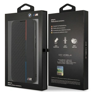 Hurtownia GSM - Etui BMW BMBKS21FETRTBK Samsung Galaxy S21 FE czarny/black bookcase M Collection Triangles - BMW282BLK - {ean13} - Hurt