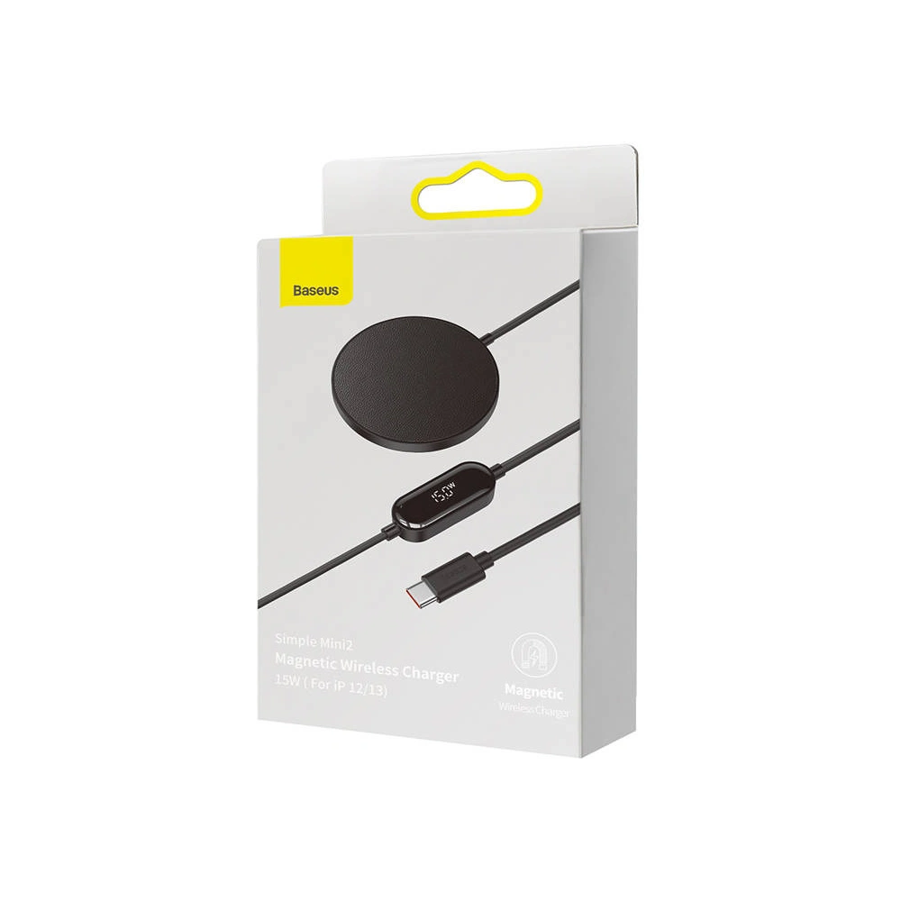 Hurtownia GSM - Bezdrátová indukční nabíječka Baseus Simple Mini2 15W (černá) - BSU3090BLK - {ean13} - Hurt