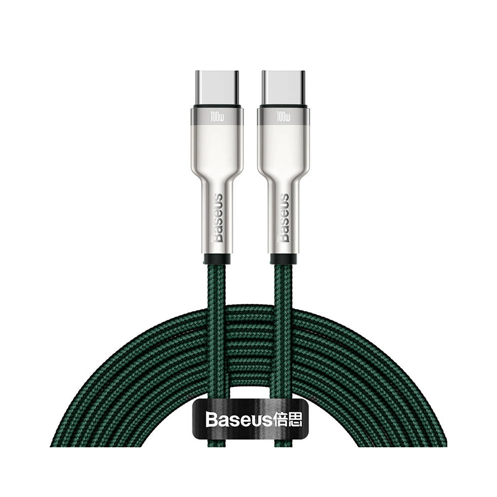 Hurtownia GSM - Kabel USB-C do USB-C Baseus Cafule, 100W, 2m (zelený) - BSU3091GRN - {ean13} - Hurt