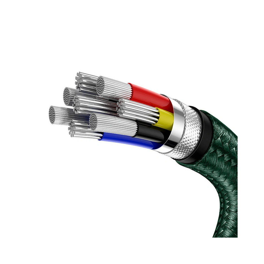 Hurtownia GSM - Kabel USB-C do USB-C Baseus Cafule, 100W, 2m (zelený) - BSU3091GRN - {ean13} - Hurt