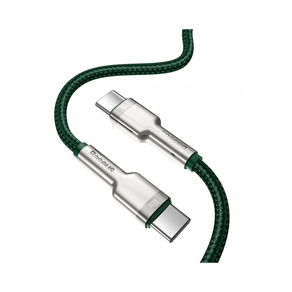 Hurtownia GSM - Kabel USB-C do USB-C Baseus Cafule, 100W, 2m (zelený) - BSU3091GRN - {ean13} - Hurt