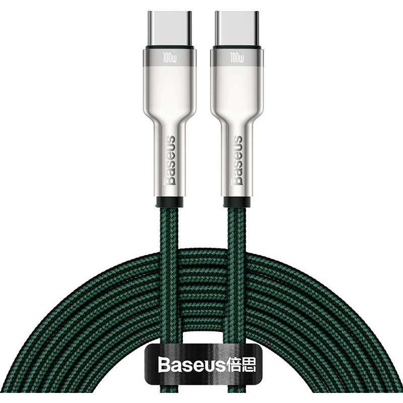 Cable USB-C to USB-C Baseus Cafule, 100W, 1m (green)