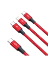 Hurtownia GSM - Kabel USB 3w1 Baseus Rapid Series, micro USB / Lightning / USB-C, 20W, 1.5m (czerwony) - BSU3093RED - {ean13} - Hurt