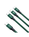 Hurtownia GSM - Kabel USB-C 3w1 Baseus Rapid Series, micro USB / Lightning / USB-C, 20W, 1.5m (zielony) - BSU3094GRN - {ean13} - Hurt